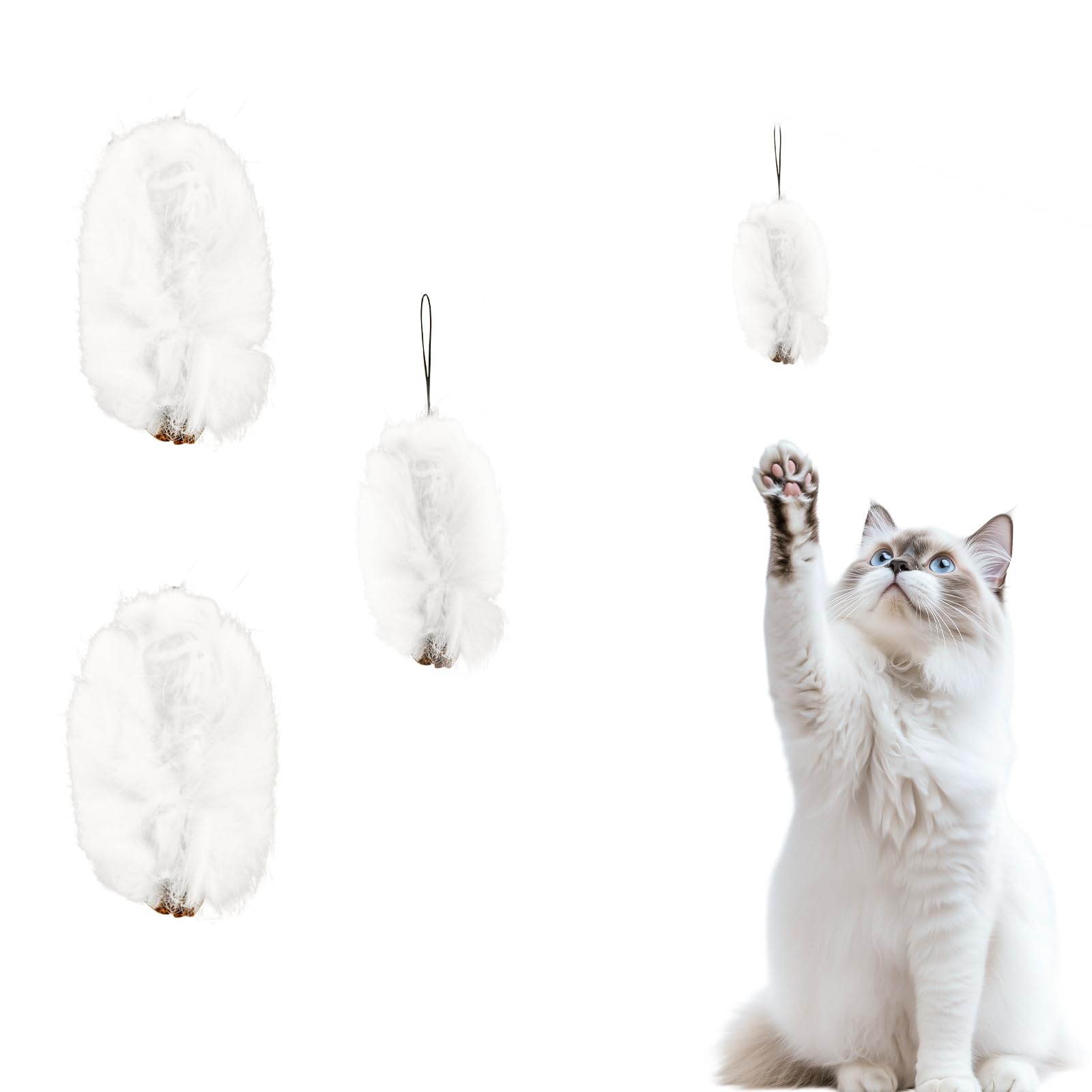 Amazon | (交換用ヘッドのみ含む) 3 of Ni 猫じゃらし うさぎの毛 天然