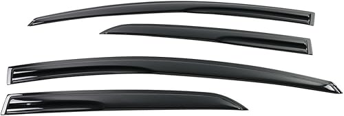 IKON MOTORSPORTS - Visera de ventana compatible con Toyota Yaris Sedán 2007-2013, humo acrílico teñido y semitransparente, protector de sombra de