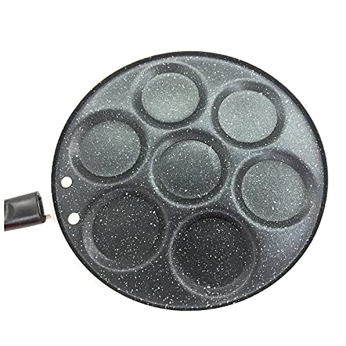 image for SRIYUG Non-Stick Mini Crepe Maker, Marble Material, 7-Mold Pancake Gri