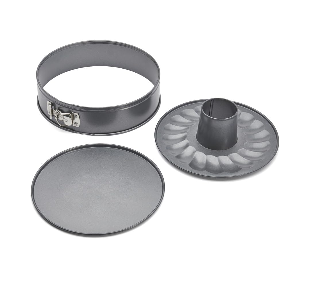 De Buyer - Moule à manqué à Savarin démontable en acier antiadhésif - Diamètre 26 cm -, Noir