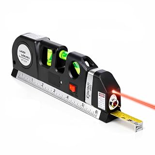 Nível a Laser 4 em 1 com Trena, Régua e 3 Bolhas