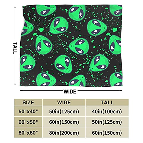 Flannel Fleece Throw Blanket Alien Pattern With 45X45 (18 Inch) Pillowcase Cover Microfiber Durable Couch Blankets Home Decor Perfect For Bed And Sofa Blankets For All Season（50"X 40"） #TOP3