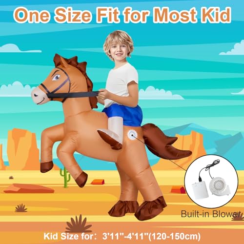 Disfraz inflable de caballo Stegosaurus para niños miniatura 2