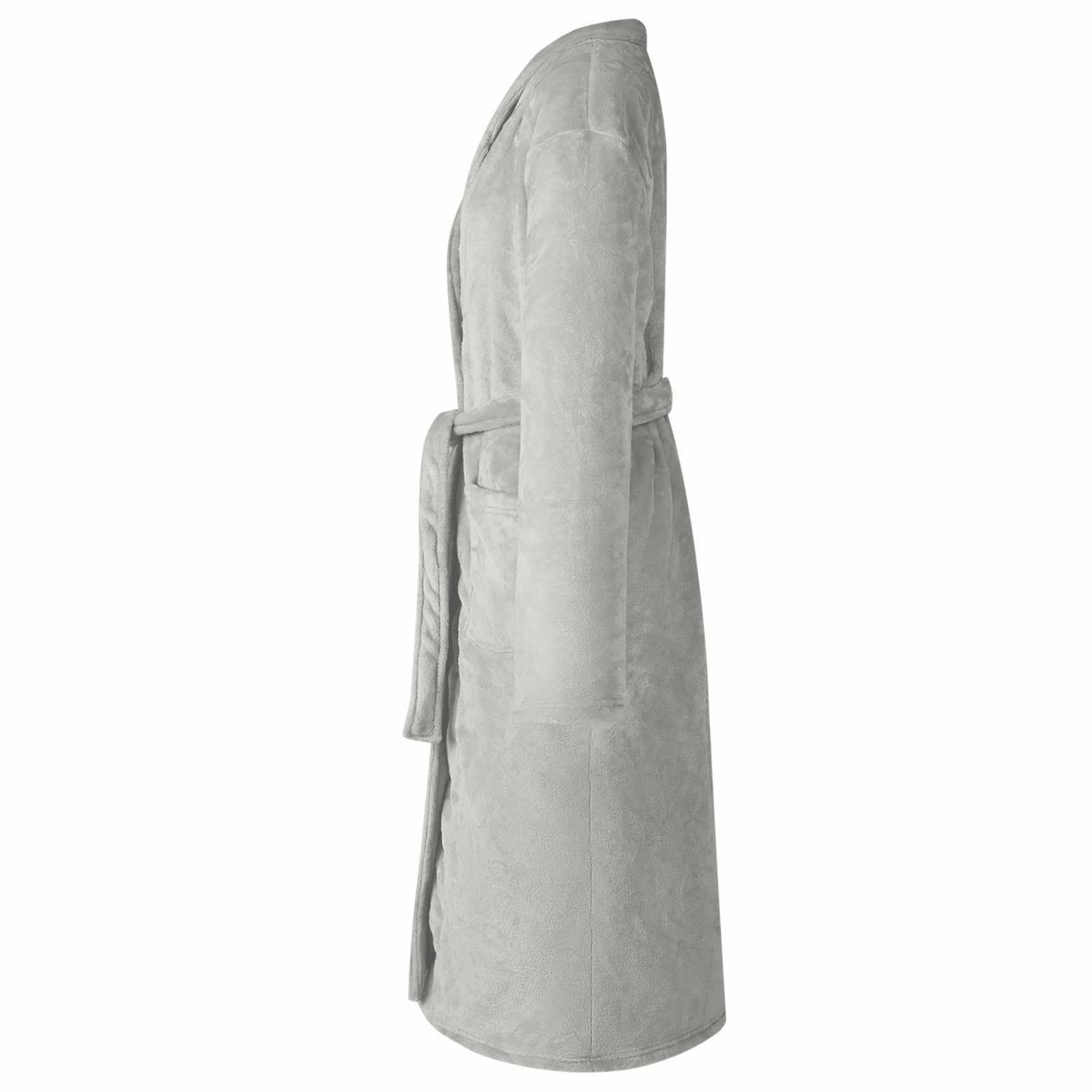 Bademantel ohne Kapuze Grau XL Flanell für Zuhause, Winter-Loungewear, bequemer Freizeit- und Hausanzug, weicher, atmungsaktiver Schlafanzug, ideal für Sofa, Relax, Urlaub und Reisen
