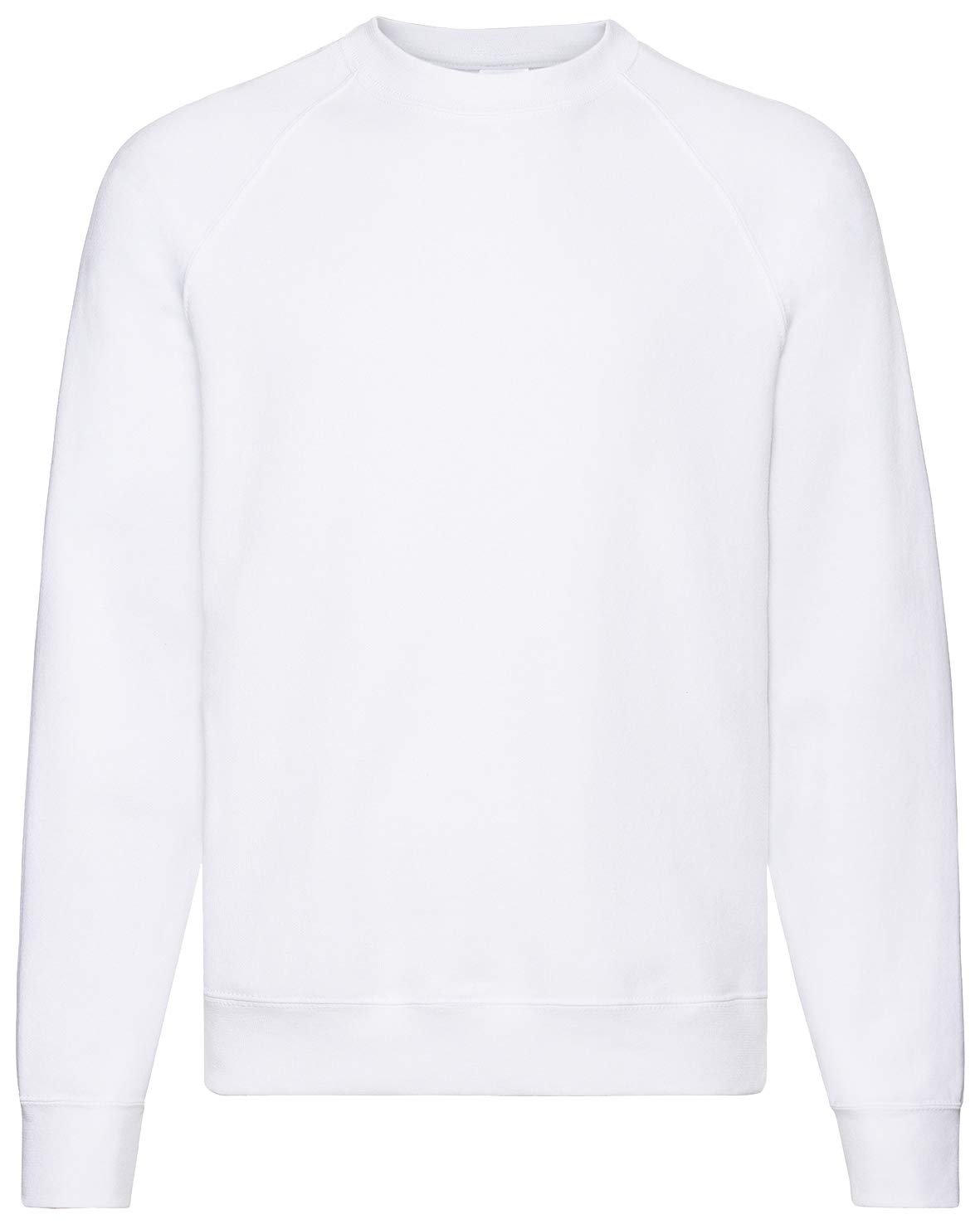 Fruit of the Loom Men Raglan Classic Sweater, White, Medium