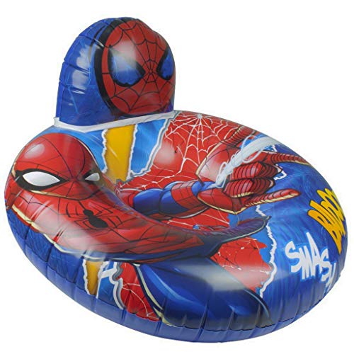Bóia Poltrona Inflável Homen-aranha Infantil Spider-man Encosto 70 Cm Plástico Azul Brinquedo Divert