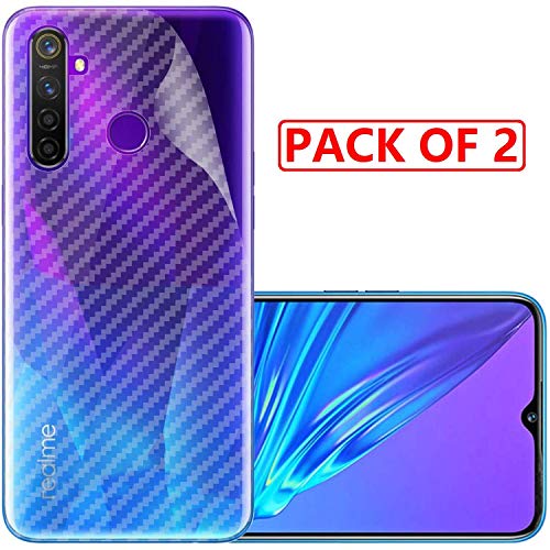 Image of Compatible with (Pack of 2) Oppo Realme 5 Back Screen Protective Film Carbon Fiber Skin Transparent Screen Guard Sticker