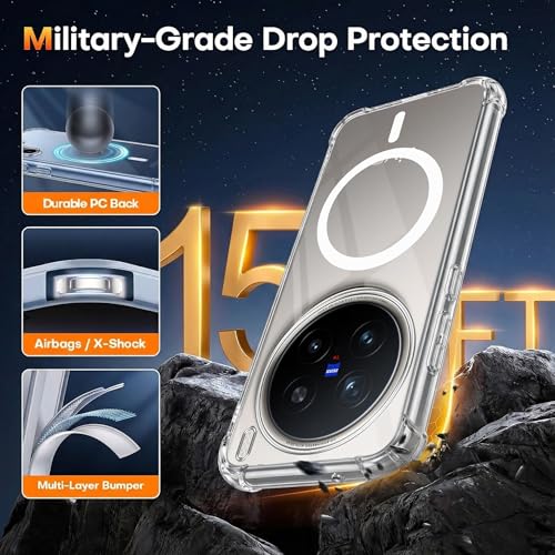 Image of Jkobi Shockproof Crystal-Clear Back Cover for Vivo X200 Pro (Magsafe Wireless Support | Drop & Camera Protection | Hard Polycarbonate)