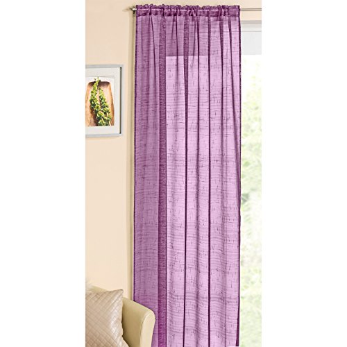 Image of Just Contempo Sparkle Slot Top Voile Panel - Purple, 54 x 48 Inches