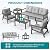 PamapicLife 7-Piece HDPE Patio Furniture Set, Outdoor Sectional Sofa Set,All Weather Outdoor Couch with Dust-Free Cushions, Durable Patio Conversation Sets for Balcony, Porch, Gray