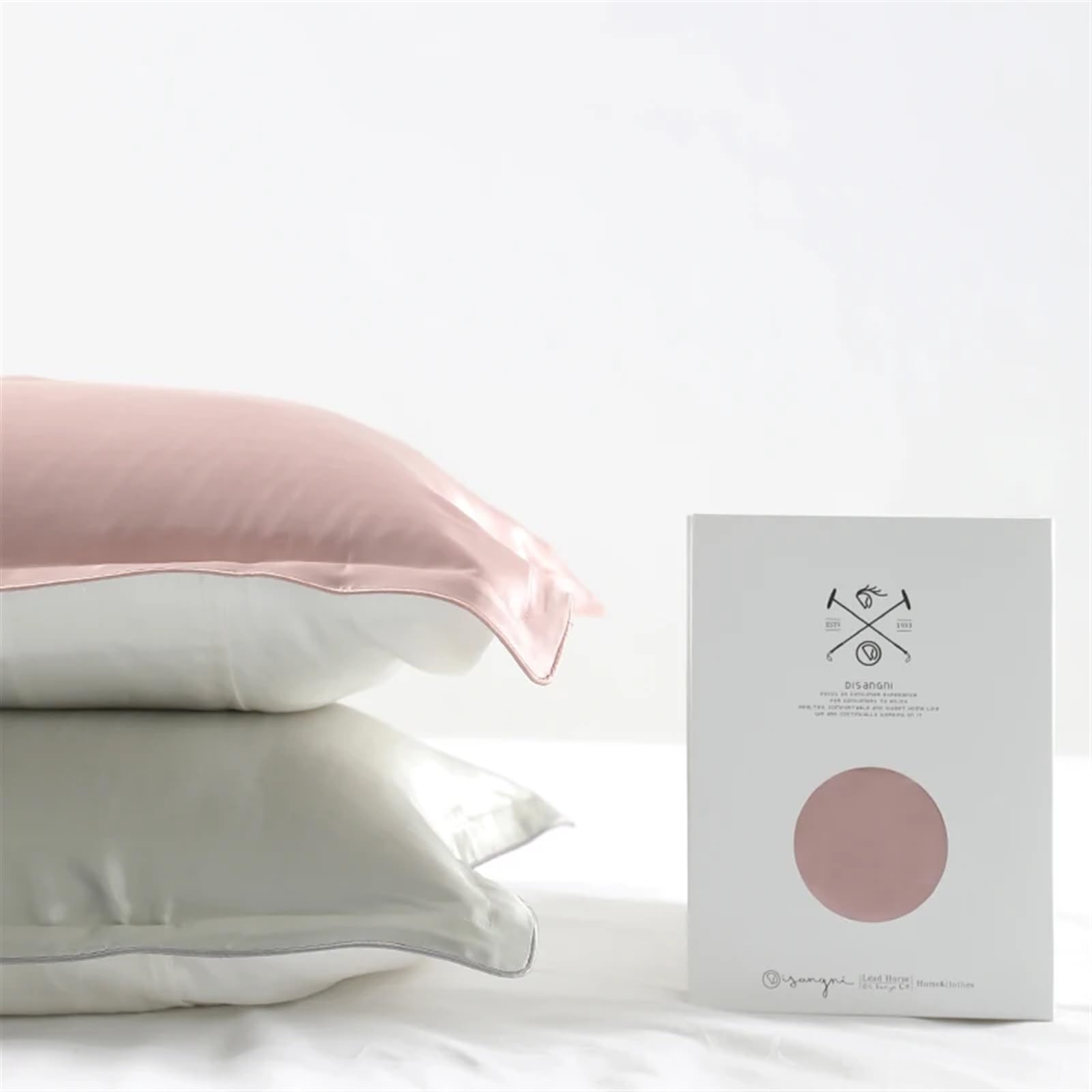 Funda almohada seda Fundas de almohada de seda Funda de almohada de seda morera for cabello y piel: parte delantera de seda pura y parte trasera de fibra de lyocell transpirable, 1 paquete(Blue white