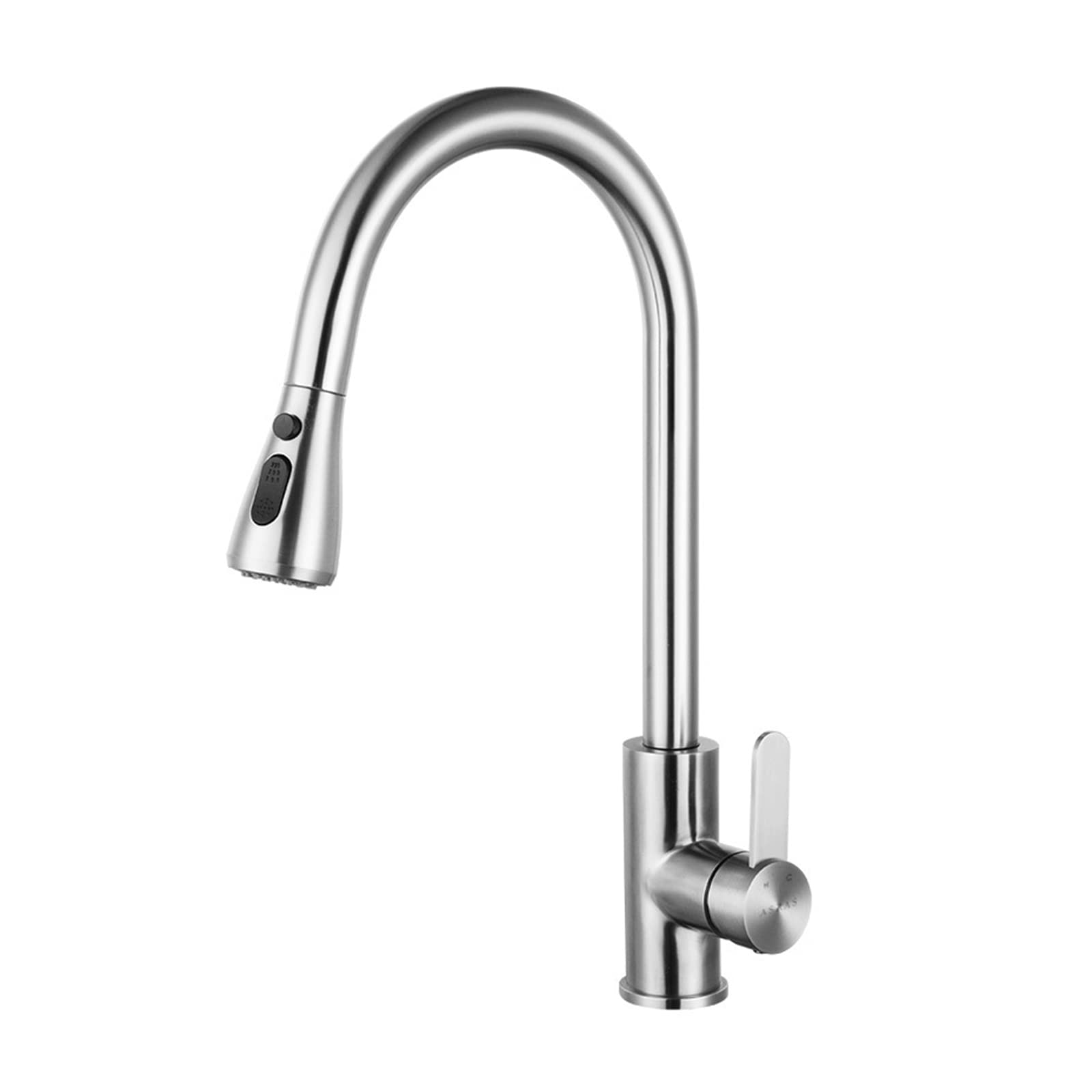 Kitchen Faucets with Pull Down Sprayer Kitchen Sink Faucet Single Hole Deck Mount with 360 Degree Swivel Sink Faucet Single Handle Stainless Steel Dual Function Kitchen Faucet Aerator Brushed
