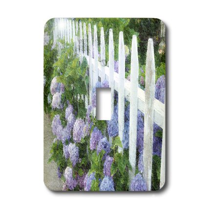 Interrupteur à bascule de prestige motif hortensia violet collection 3dRose