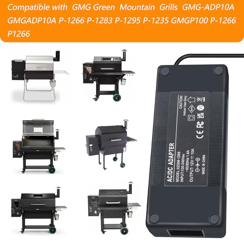 for GMG Green Mountain Grill 12V Power Supply Converter Compatible with Green Mountain Grills Davy Crockett P-1001 P-1295 P-1266 GMG-ADP10A GMGADP10A Power Converter Adapter4