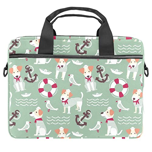 Sac à bandoulière pour ordinateur 13 à 14,5 pouces motif chien marin multicolore 28x36,8 cm