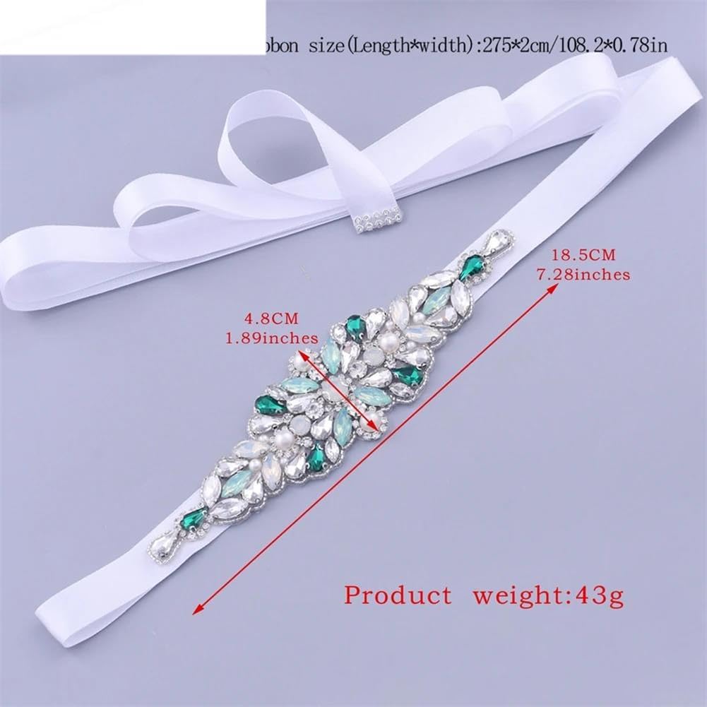 Women's Rhinestones Bridal Belt Beaded For Formal Evening Dresses Decorative Sash Handmade