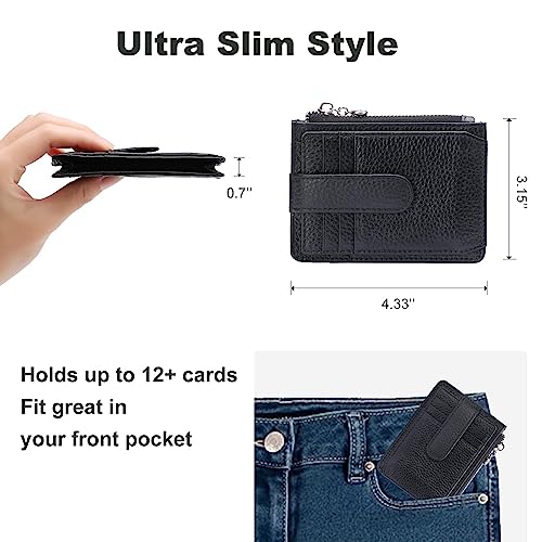 Fependu Slim Wallet For Women Thin Womens Card Holder Rfid Blocking Genuine Leather Small Wallets Black #TOP2