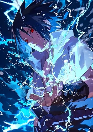 Image of NIJUKA Anime Printed Metal sheet Poster For Home And Room Decoration | For Anime Art Fans Boys And Girls (Sasuke chidori)