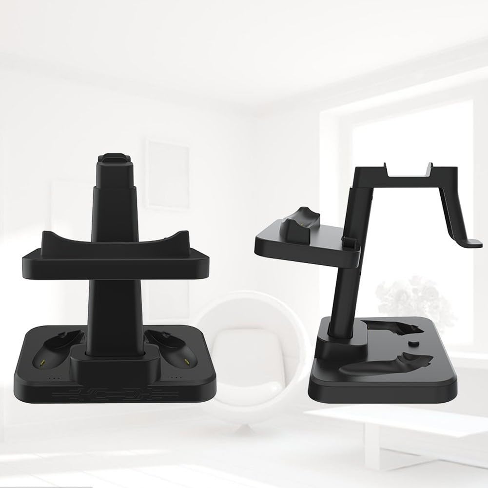 Soporte de exhibición VR 3/3S | Construcción ABS con controlador y soporte para auriculares | colgador de gafas AR | para compacto 27 x 17 x 2 cm | Negro