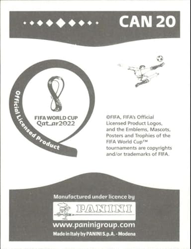 Vista 2 de 2022 Panini World Cup Soccer Sticker #CAN20 Cyle Larin Canada Group F Official Qatar WC Album Sticker in Raw (NM or Better) - Measuring 2 Inches