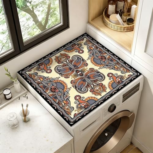 Funda universal para lavadora, 60 x 60 cm, antideslizante, alfombrilla antideslizante para lavadora, cubierta antipolvo para lavadora, secadora, protector de tapa