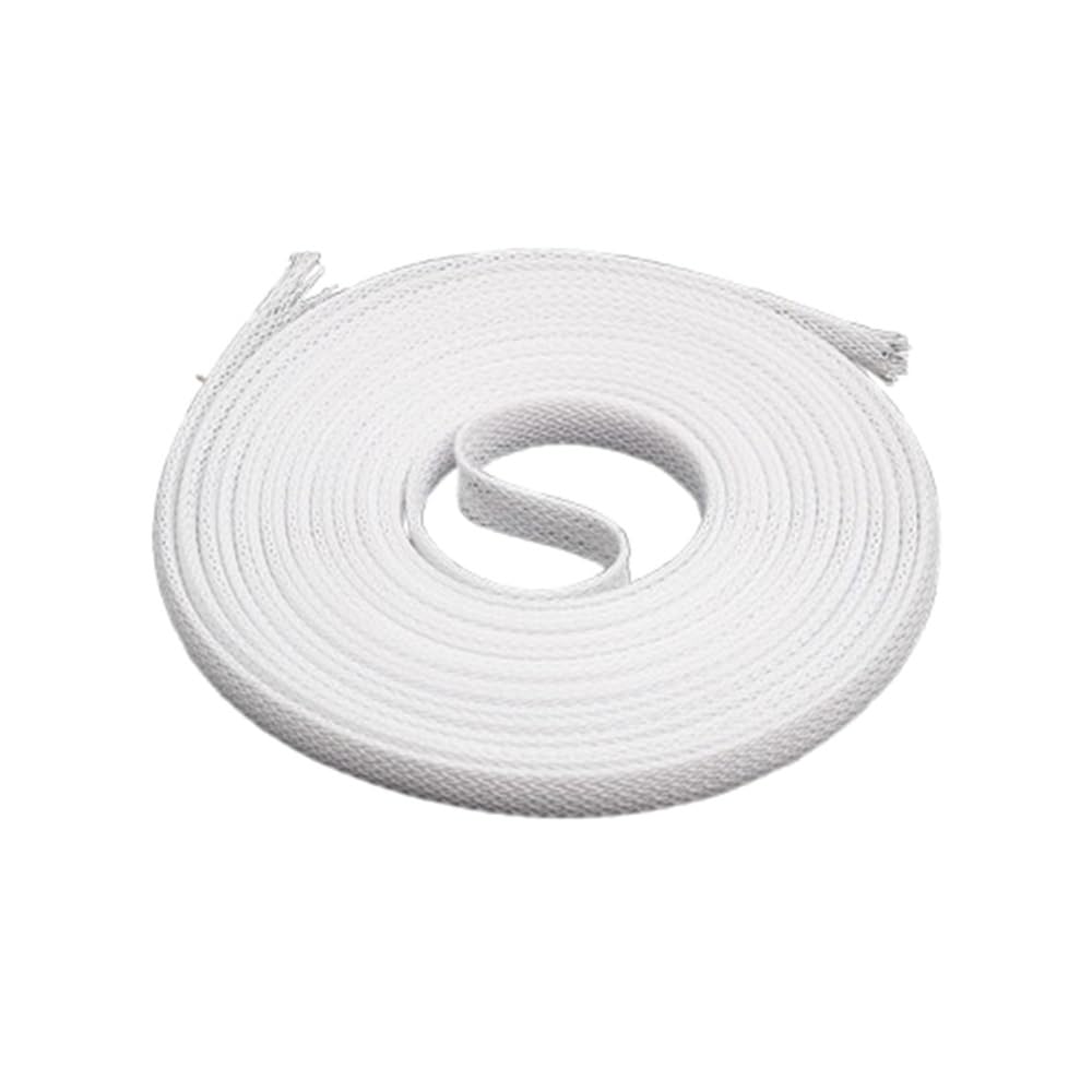Guaine intrecciate in PET bianco ad alta densità - Guaina avvolta for cavi serpentina isolata, lunghezza da 1 a 50 m, guaina flessibile in fibra di vetro(10MMx50 M)