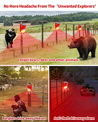 Chunhee Solar Strobe Light With Motion Sensor Security Alarm Flashing 6Led Light 129Db Sound Security Siren Ip65 Waterproof For Home Villa Farm Hacienda Apartment Outdoor Yard Garden #TOP4