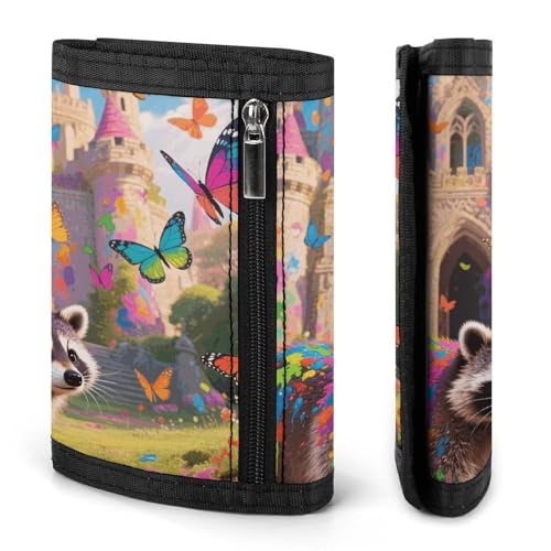 Wallet for Men - Slim Trifold Wallet, Fairy Castle Raccoon Money Clip, Coin Purse with 8 Credit Card Holder3