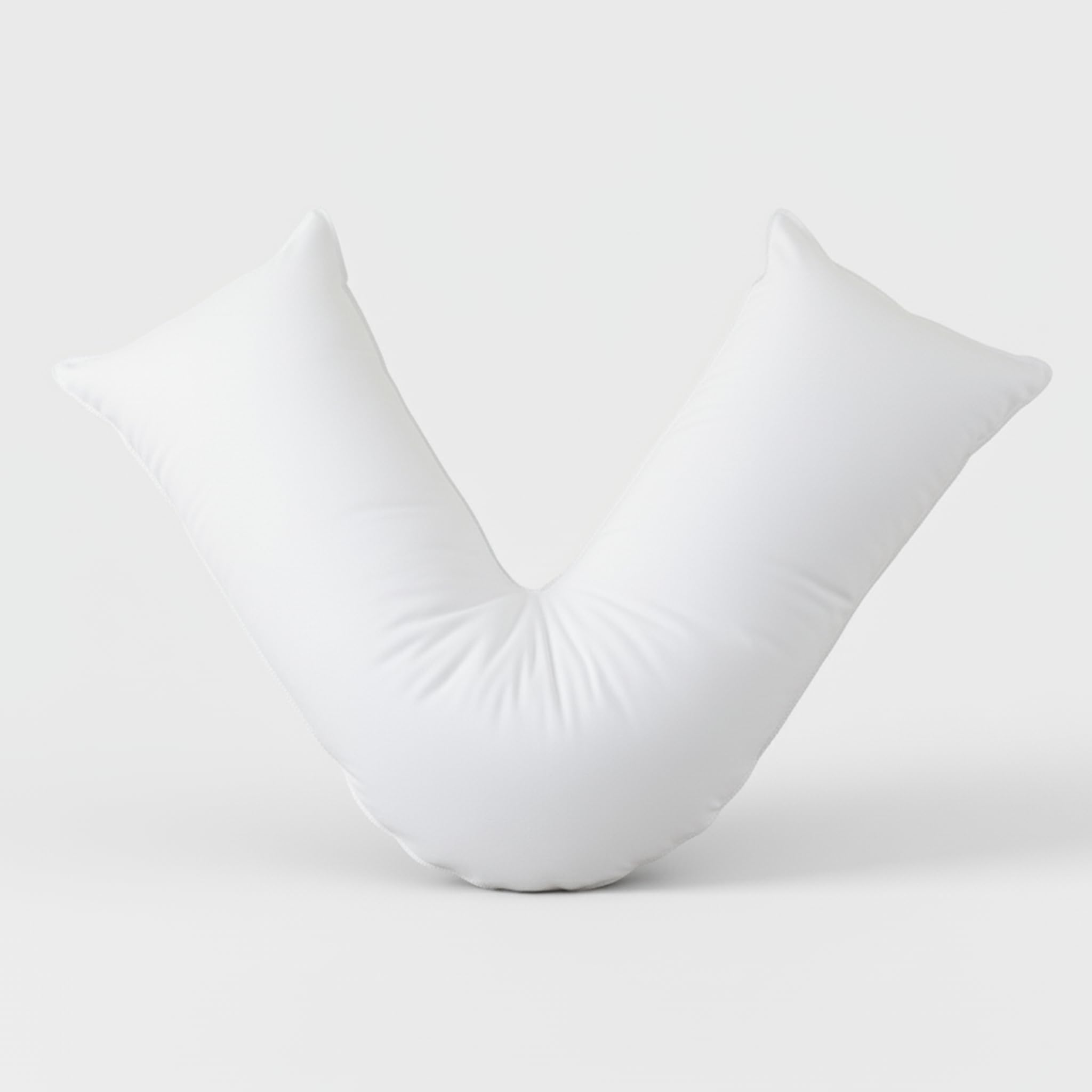 Adsin White V Shaped Pillow Case Plain Cover Orthopaedic Support Nursing Maternity Back And Neck Cotton Blend Case Only