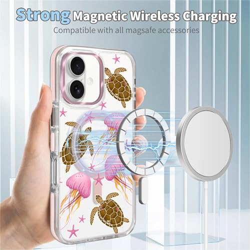 Coque iPhone 17 transparente magnétique VisEnt Méduse Rose - 2