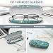 FINTIE Hard Shell Eyeglasses Case, Portable Protective Glasses Cover Eyeglass Holder Box with Cleaning Cloth for Men Women (Blossom)