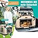 LOVPET® Transportbox Hund Katze Transporttasche XXL 92x64x64cm | Hunde-Tragetasche Faltbare Katzentasche | Haustier-Transportbox inkl. Hundenapf & Schultergurt | für Katzen & Hunde Beige