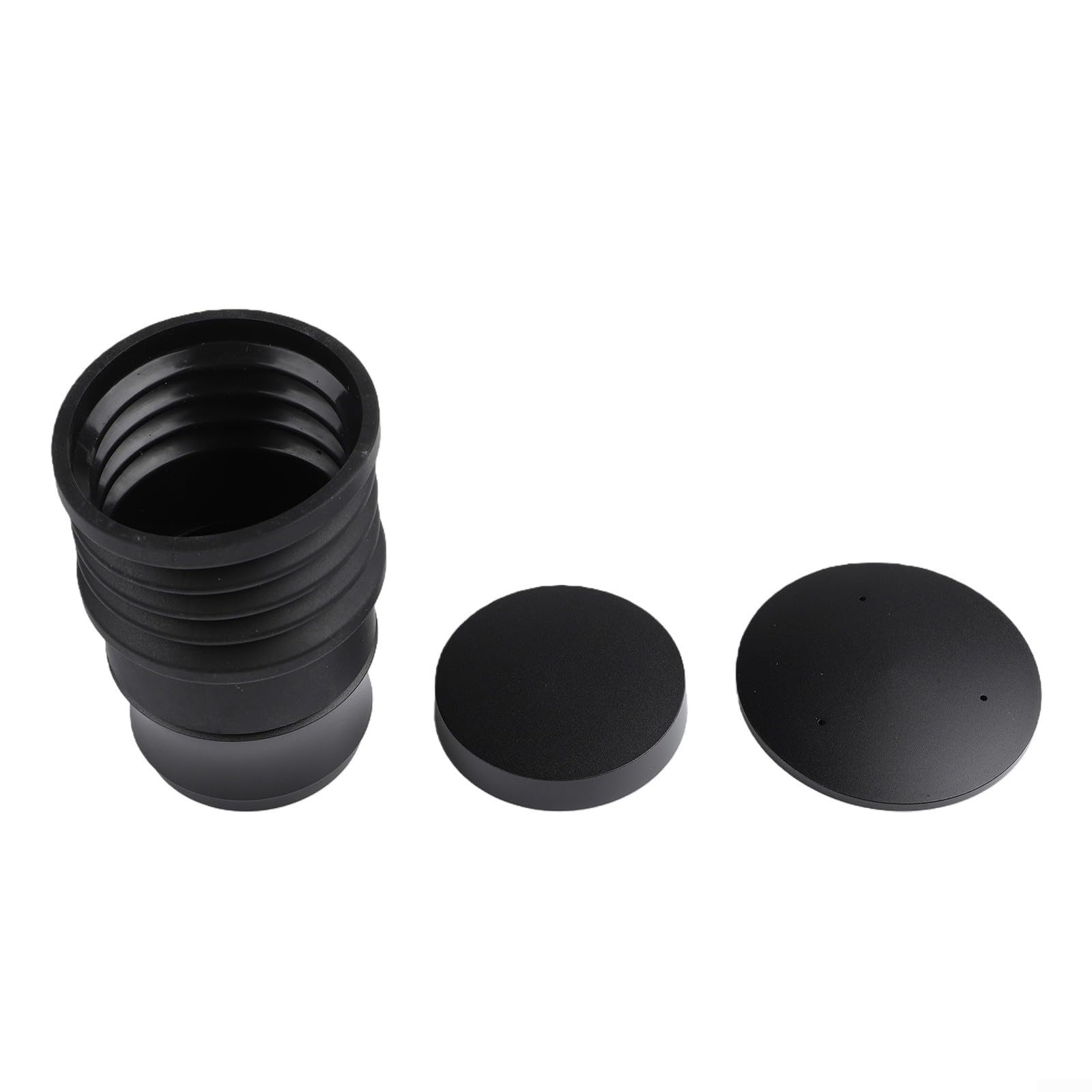 Soplador de café de aluminio para molidos residuales Mazzer Jolly | Elimina los terrenos residuales, diseño de prensa manual, se adapta a Mazzer para mini, silicona, elegante acabado negro