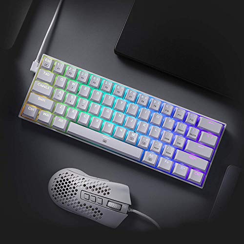 K630 Dragonborn Tastiera da gioco cablata RGB 60%, 61 tasti, tastiera meccanica compatta con interruttore tattile marrone, supporto driver Pro, bianco, US LAYOUT - Tastiera gaming - Immagine 4