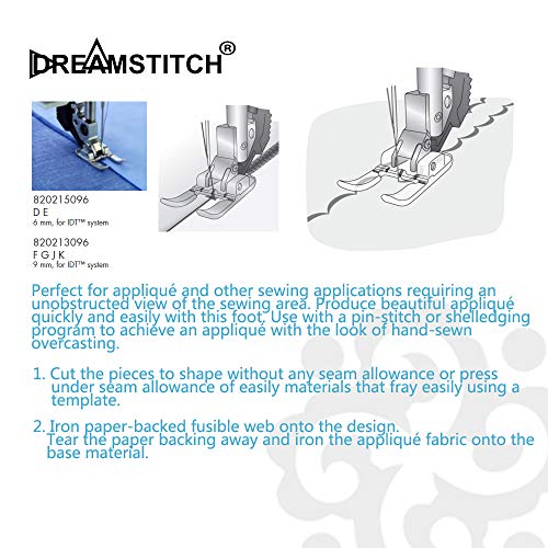 DREAMSTITCH pie prensatelas abierto para máquina de coser miniatura 2
