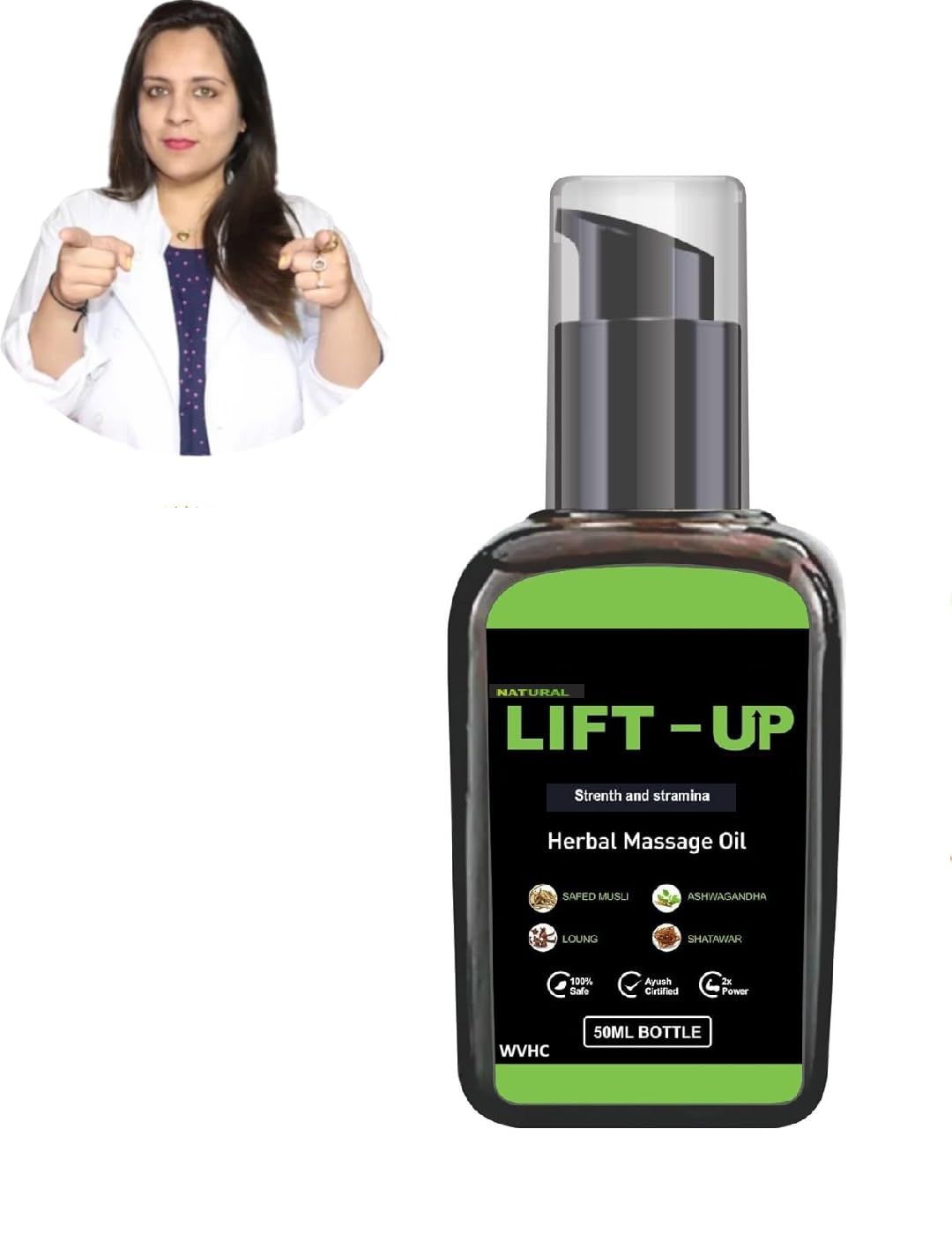 Lift-up massage oil/Lift-up massage oil for men/Naturel Lift Up Oil for Men (50 MLS)