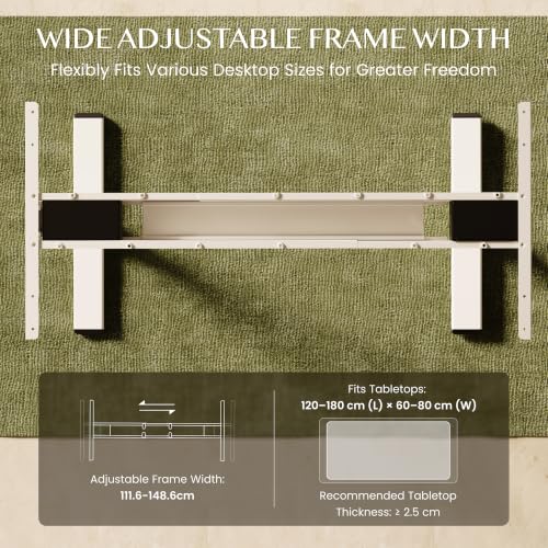 FLEXISPOT Höhenverstellbarer Schreibtisch mit Dualmotor 180×80 cm – Ansicht 8