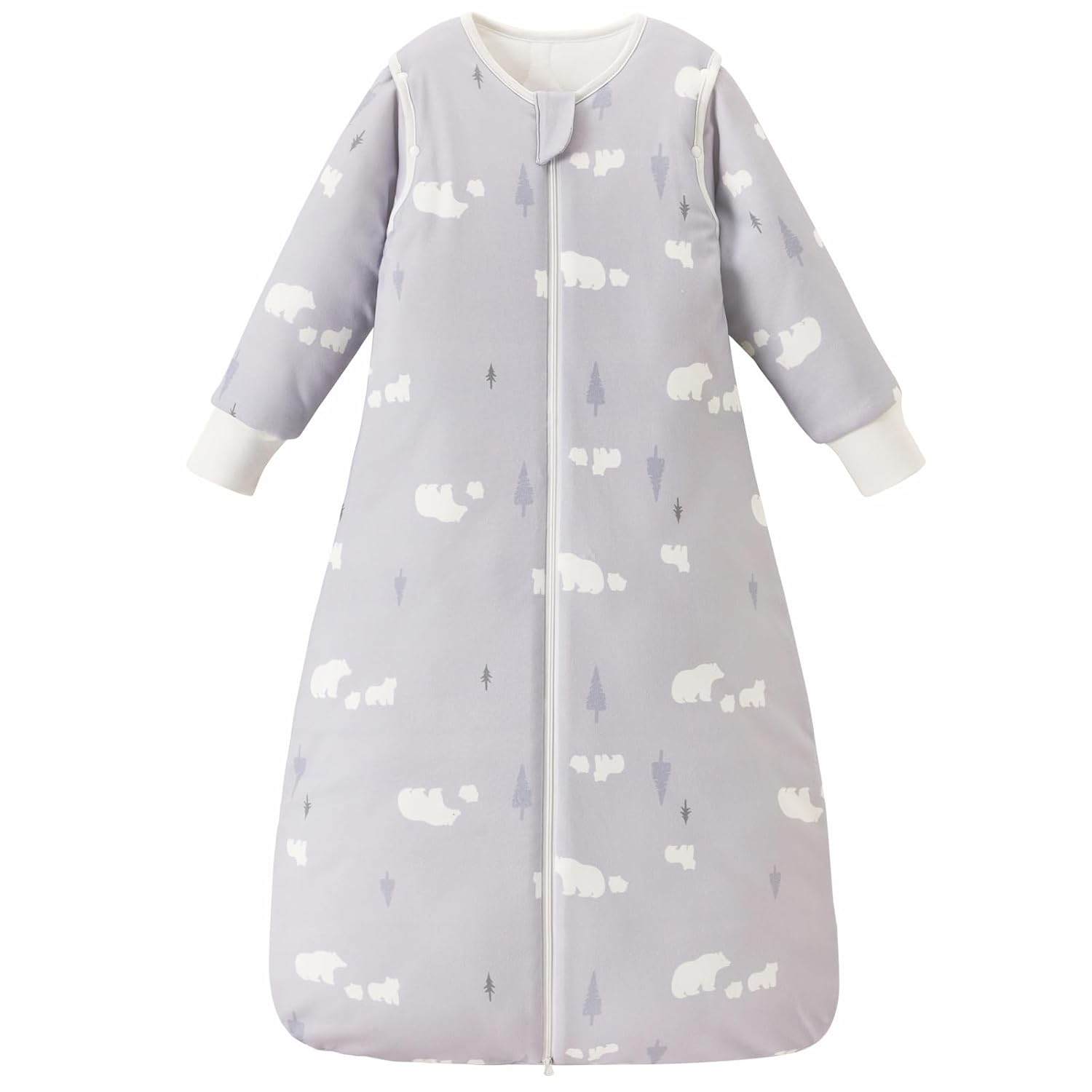 3.5 TOG Super Soft Winter Sleep Sack, 100% Organic Cotton Thick Warm Baby Wearable Blanket for 6-18 Months, Bear, Size M