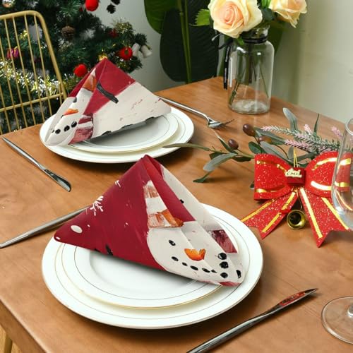 Servilletas de Tela Navidad Muñeco de Nieve Multicolor x6 miniatura 4