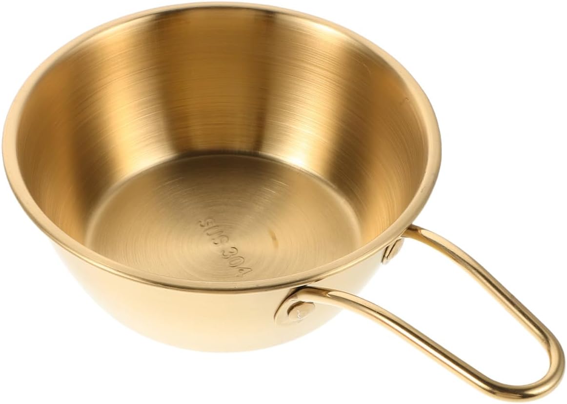 NOLITOY Men's Shaving Cup with Gold Handle Stainless Steel Soap Bowl
