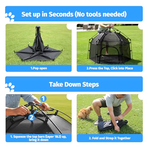 Image of EighteenTek Catio Outdoor Cat Enclosure 3-Tier Pop up Cat Tent Playpen | Portable Kitten Catio Tower | Pet Playpen Indoor /Outdoor Cats Enclosed | Play Tents for Patio Balcony Courtyard Camping