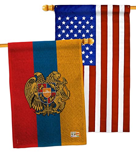 Armenian Flag Armenia House Flag Pack Regional Nation International World Country Particular Area Applique Decoration Banner Small Garden Yard Gift Double-Sided, Made in USA