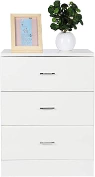 Nightstand Bedside Table 3 Drawers Bedside Table Side Table Modern Wooden Chest of Drawers for Bedroom Side table