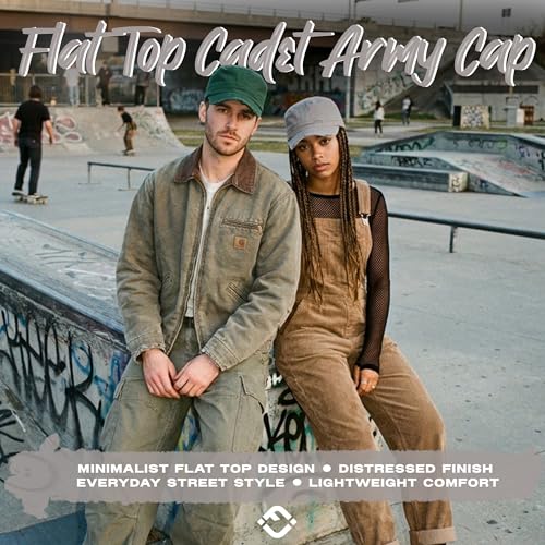 Image of Funky Junque Vintage Newsboy Cap, Women's Cadet Cabbie Hat | Cadet cap with vintage distressed look for casual outings, fall layering, denim looks & gifting
