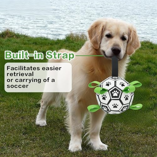 Kypet KYLIINSURE Hundefußball,Hundespielzeug Ball mit Griff und Pumpe,Interaktives Haustierspielzeug,Premium Hundefußball Spielzeug für Mittlere Große Hunde Indoor & Outdoor Unterhaltung(15cm/6in)