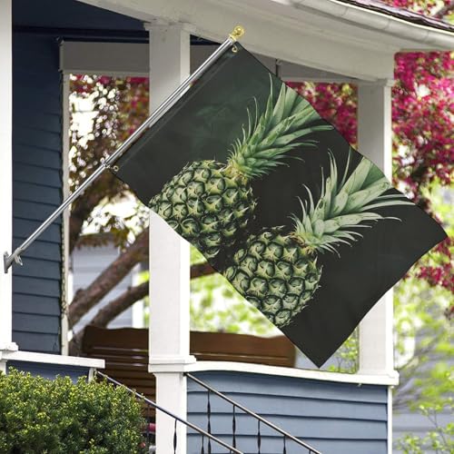 Drapeau d'extérieur 60x90 cm en polyester 200D robuste motif ananas