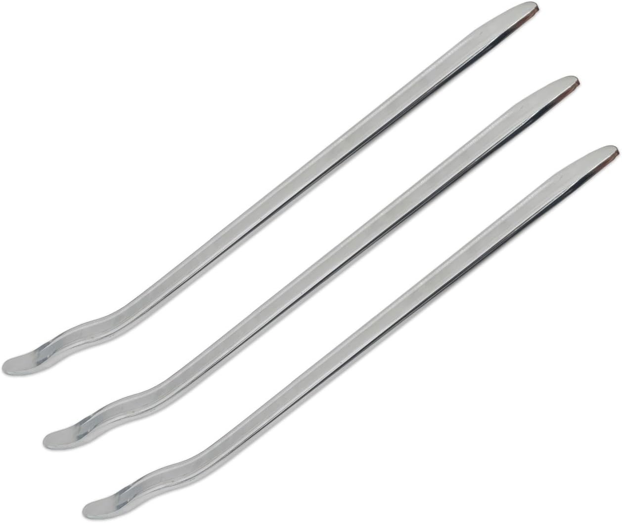 3-Piece 20-Inch Curved Tire Iron Spoon Set - Heavy-Duty Steel Tire Pry Bar Kit with Zinc Coating, Bead Lifting Tool for Motorcycle, Car, and Vehicle Tire Maintenance