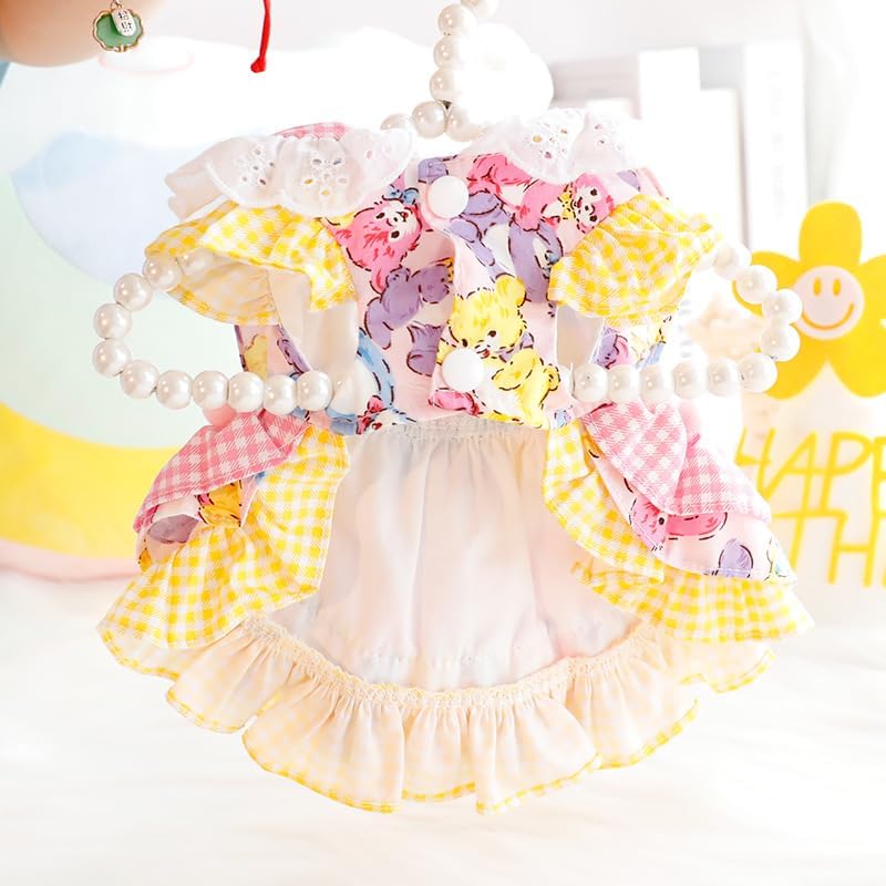 Vestido princesa para perros pequeños talla XL color rosa oso miniatura 6