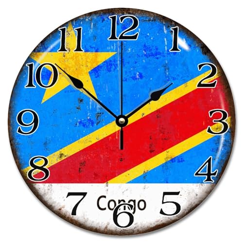 Horloge murale Congo en bois de qualité supérieure, cadran sans bruit - 2