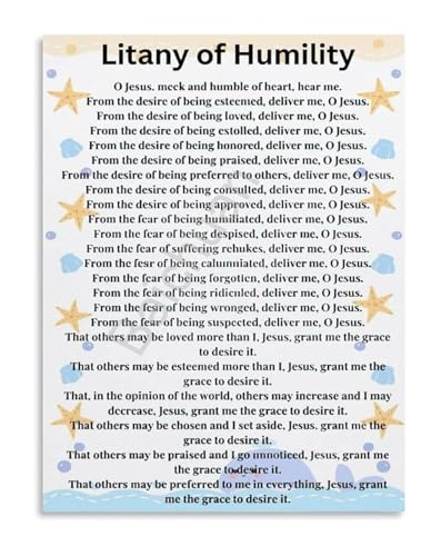 Litany of Humility Canvas Print Catholic Bible Prayer Poster Spiritual